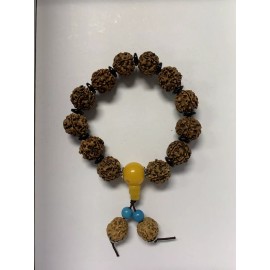 Unbranded 1pc Tibetan Buddhism Jewelry 15mm Diameter Rudraksha Pray Mala Bracelets