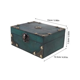 STOBAZA Retro Vintage Jewelry Box Wooden Storage Box Treasure Chest Decorative Organizer Wooden Keepsake Case