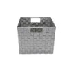 Simplify Large Metallicx Striped Woven Storage Bin in Grey/Silver