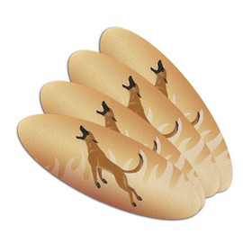 Belgian Malinois Dog Bite Training Double-Sided Oval Nail File Emery Board Set 4 Pack