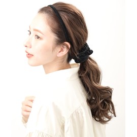 Vingtaine HK-104-BK Black Velvet Thin Head Accessory Head Dress Catuosha Hair Accessory