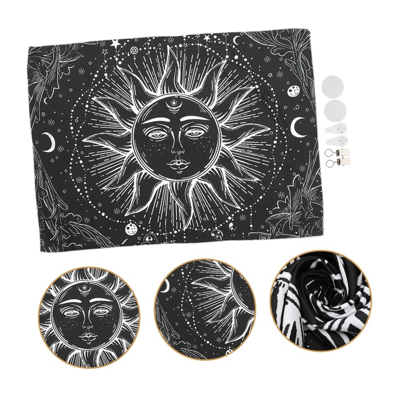 Ciieeo Simple Sun Pattern Wall Tapestry Hanging Decor for Living
