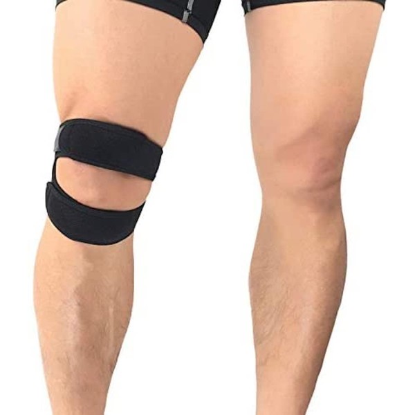 VITTO Knee Brace | Adjustable Knee Straps | Knee Support to Support Jogging, Tendonitis and Arthritis - for Men and Women (Medium, Black)