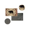 Soyalie Village Cabin Bear Round Area Rug for Dining Room