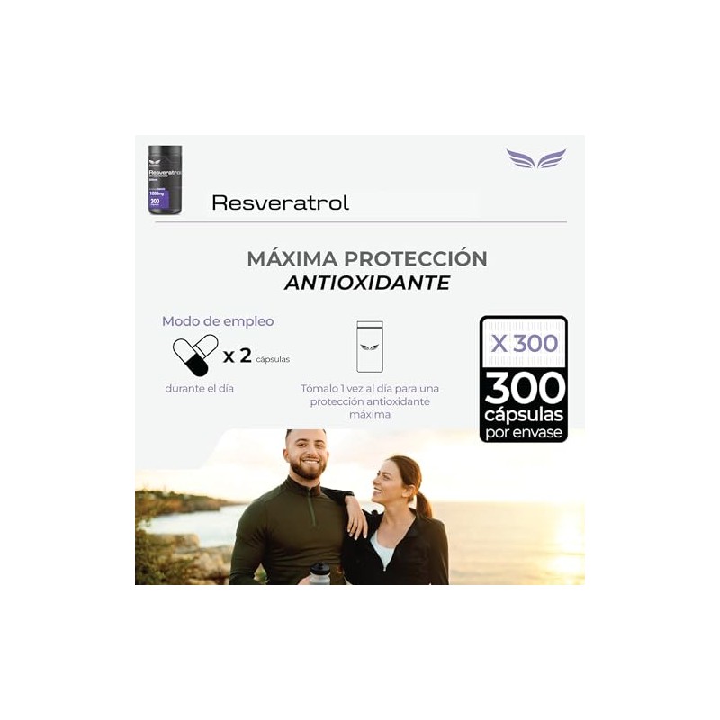 ETERNAL NUTRITION Ultra Pure: Trans-Resveratrol 98% Polifenoles (300 Caps)