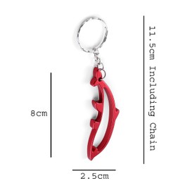 Komonee Dolphin Red Bottle Opener Key Chain Metal Aquatic Animal Novelty Sea Life Keyring