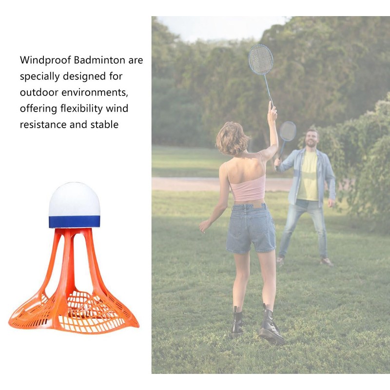 Voarge 3 Pieces Windproof Badminton Outdoor Badminton Shuttle, Windproof Nylon