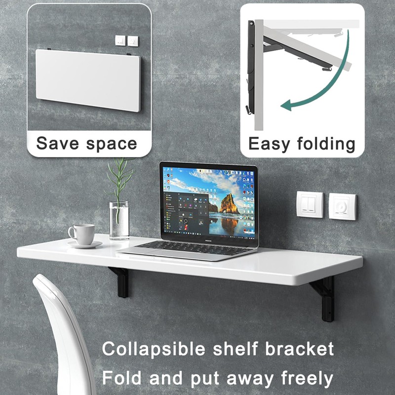 ANTEISI Folding Shelf Brackets Hinges 2 Pcs,Drop Leaf Hinges,Wall Drop