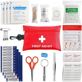 Msccea First Aid Kit - 97 Piece - Small Travel Kit, Ideal for Cars,...