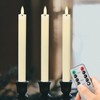 AFINETH Flameless Taper Candles with Rmote, 9.6" Real Wax Battery
