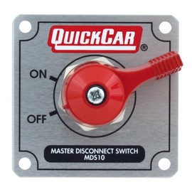 QuickCar Racing Products 55-021 Silver 2-1/2" High x 2-1/2" Wide Panel Battery Master Disconnect Switch with Mounting Panel