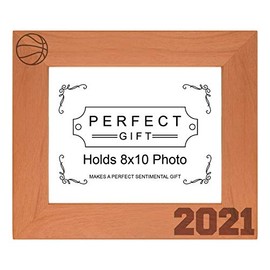 Sentimental Photo Frame Basketball 2021 Wood Engraved 8x10 Landscape Picture Frame