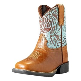 ARIAT Unisex Toddler Lil Stompers Boot, Brown (Round Up), 4