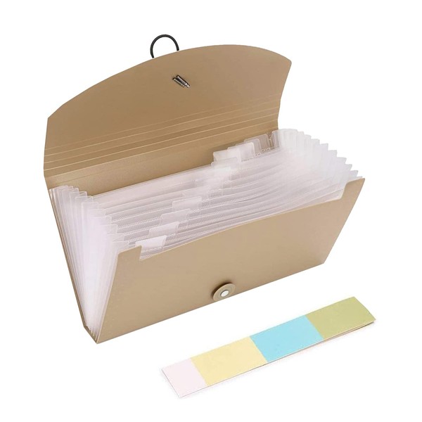 BTtime Document Receipt File, 13 Pockets, Accordion File, Classification File,