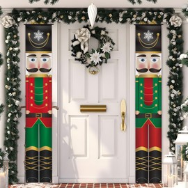 2pcs Christmas Santa Claus Snowman Door Banner Christmas Door Decoration Santa Claus Snowman Banners for Front Door Porch Wall Xmas Door Decoration Outdoor Indoor (Santa Claus & Snowman)
