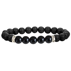 Chakra Natural Lava Stone Healing Diffuser Bracelet (Black)