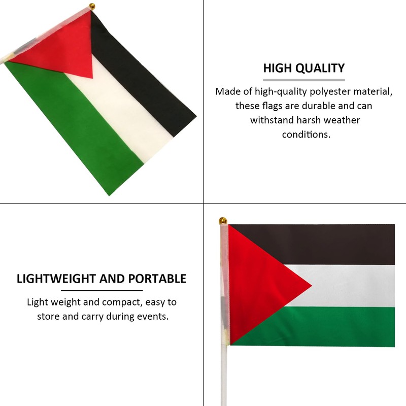 12 Pieces Small Palestinian Flags 5.5 x 8.25 Inch Palestinian
