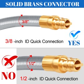 GasSaf 6FT 3/8" ID Natural Gas Hose, Natural Gas Grill Hose Conversion Kit Suitable for Weber Grills, Blackstone Griddles, Generator, Patio Heater (with Sealing Tape)