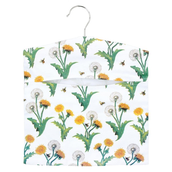 Gisela Graham Dandelion and Bee Design Clothes Peg Bag, Multi-Colour, 35 x 28 cm, Peg Bag, multicoloured, Peg Bag