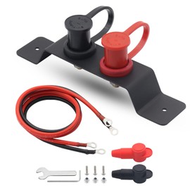 Jamgoer Battery Jump Post Waterproof Remote Battery Terminals with Heavy Duty Mounting Bracket UTV/ATV Battery Relocation Kit Battery Chargeing Post for Marine Car RV Truck