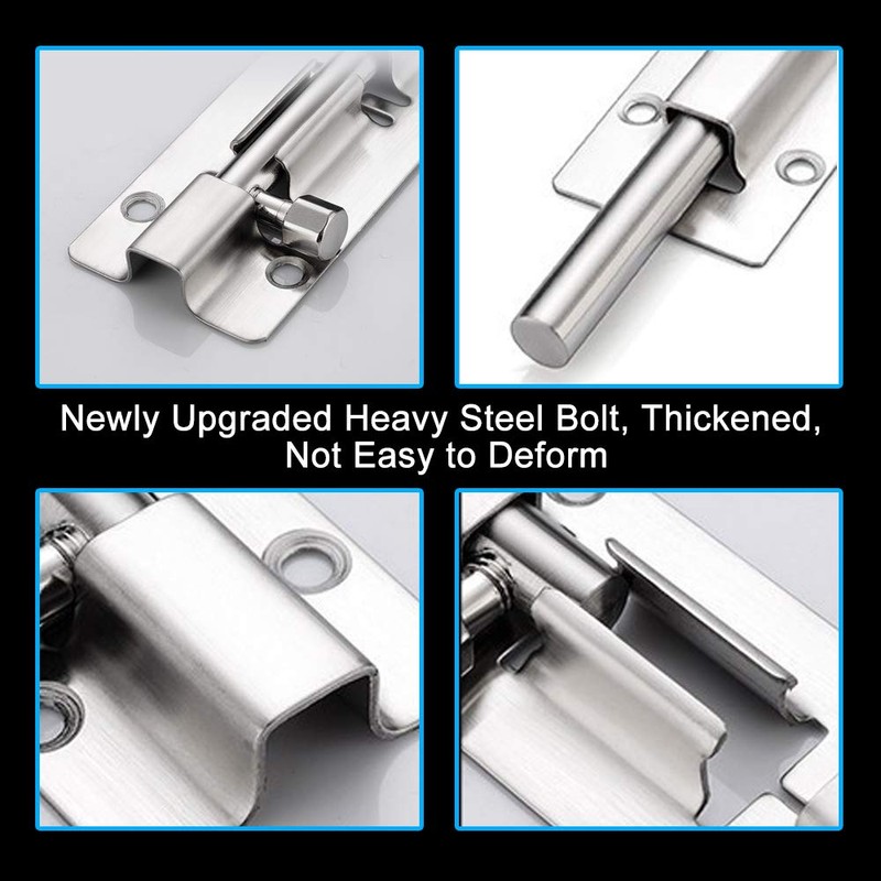 FATLODA 2 Pack Barrel Bolt Latch, 3 Inches Slide Latch