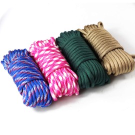 Aufodara Pack of 4 19 ft/6 m Paracord Cords 4 mm Nylon Rope 7 Core Strands - 4 Colours, Total Length 76 ft