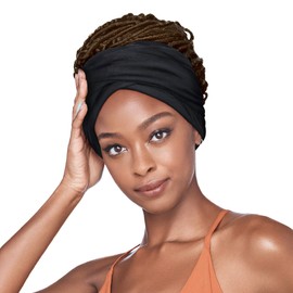 Red by Kiss Satin Lined Infinity Turban – Slip-On Head Wrap, Soft & Breathable Jersey Fabric, Open & Close Top Options