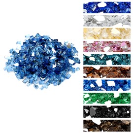 Onlyfire 10 pounds Fire Glass for Propane Fire Pit and Gas Fireplace, 1/4 Inch Reflective Firepit Glass Rocks for Fire Pit Table and Fire Bowl, High Luster Pacific Blue