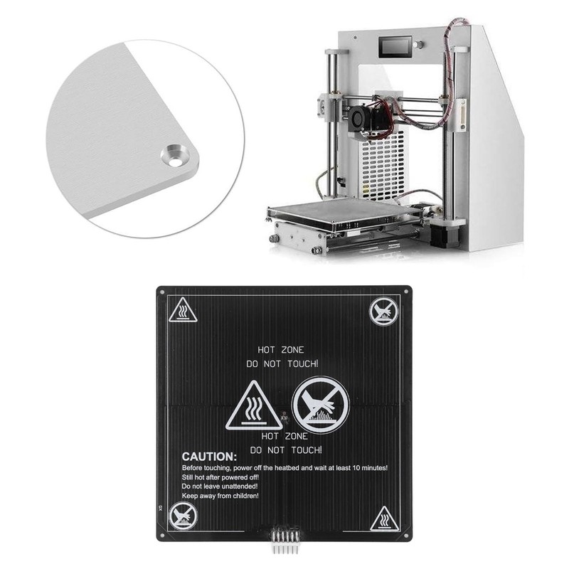 3D Printer Heated Bed 220x220mm 3mm Thick Aluminum Hot Bed
