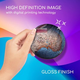 1 x Round Coaster - Australian Flag Map Australia Cork Backed MDF Glossy Tea Coffee Accessory #21170