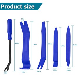 Trim Removal Tool for Auto, 5 Pcs Car Pry Tool Kit, Clip Fastener Remover Set for Panel Door Window, Plastic Installer for Vehicle Dashboard Radio Audio, Car Interior Removal Tools