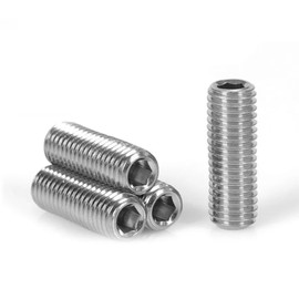 cyclingcolors 10 x Hexagon Socket Adjustment Screws DIN 916 ISO 4029 Stainless Steel A2 Cup End Fully Threaded Metric M4x16mm