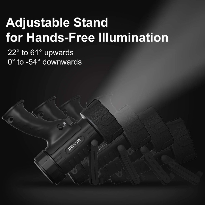 BUYSIGHT Rechargeable Spotlight Flashlight, Hand held Spotlight 800 lumens Waterproof