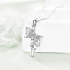 JERWLI Butterfly Cross Necklace 925 Sterling Silver Butterfly Cross Pendant