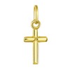 14K Yellow Gold Simple Classic Tiny Cross Charm Pendant