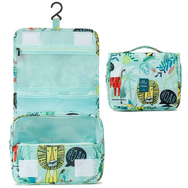 Toiletry Bag for Men and Women, to Hang Up, Travel Cosmetic Bag, Large Cosmetic Bag with Multiple Compartments, Wash Bag, Makeup Wash Bag with Carry Handle, Shower Bag for Travel / Holiday / Camping, Daisies