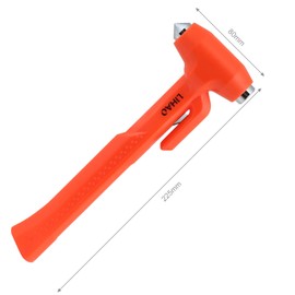 LIHAO 2 x Emergency Hammer Car Hammer Window Safety Hammer with Belt Cutter for Bus Car Train Red (Multi-Way)
