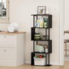 Gadroad 4-Tier Bookshelf, Narrow S-Shaped Geometric Bookcase, Wood Decorative Storage