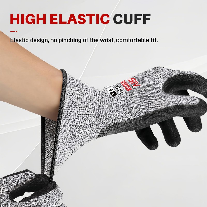 GOL-SIV cut resistant gloves (Grey|2-Layer Nitrile Coated, Large)