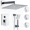 LCEVCGK Shower System, Shower Faucet Set Complete Square Rain Shower