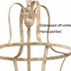 TEENYO French Country Lantern Chandelier 4-Light Distressed White Pendant Light