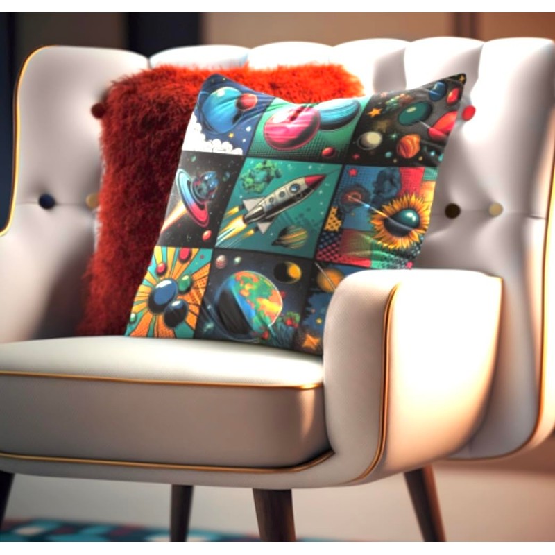 The Beach Stop Pop Art Space Themed Planets Rocket Accent