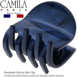 Camila Paris CP3269 French Hair Clip for Women, Small Handmade Blue, Girls Hair Claw Clips Jaw Fashion Durable and Styling Hair Accessories for Women, Strong Hold No Slip Grip, Made in France