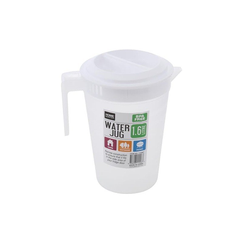 Home Master Plastic Water Jug, 1.6 Liter Capacity