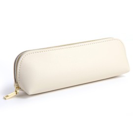 COGICOGI Pencil Case, Stylish, Pen Case, Simple, Girls, Boys, Students, Adults, Cute, Large Capacity, Made of PU Leather, S-Milk, Asian,Modern