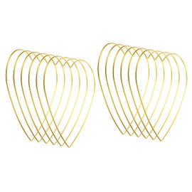 PATIKIL 8inch Dream Catcher Rings, 12 Pcs Metal Heart Shape Macrame Wreath Floral Ring Hoop for Home DIY Craft Wedding Wall Hanging Decorations, Gold