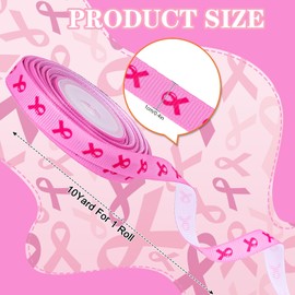 Whaline - Cinta de grogrén para concienciación sobre el cáncer de mama, 50 yardas, cinta de raso, rosa y rosa fuerte, para manualidades, corona, costura, decoración de regalo, 1 cm/3/8 pulgadas