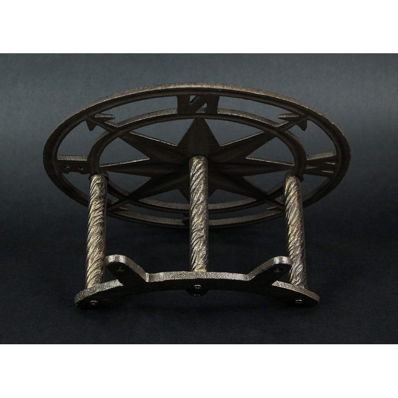 Zeckos Decorative Wall Mounted Cast Iron Compass Rose Garden Hose