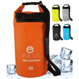 Enthusiast Gear Roll Top Insulated Backpack Cooler Dry Bag – Leak Proof, Collapsible, Waterproof with Padded Shoulder Strap - Perfect for Kayaking Fishing Beach Hiking -15L