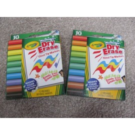 Crayola Lot of 2! Crayola Dry-Erase Chisel Tip Washable Markers, Assorted Ink Colors